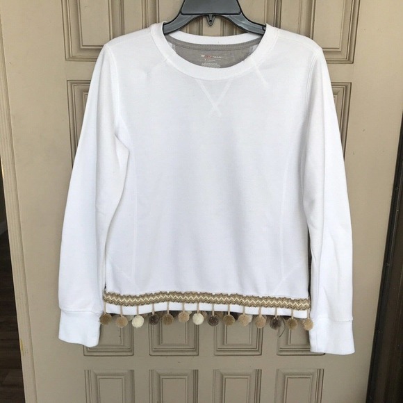 TCK Gear Pom Pom Sweatshirt SzS Wht Pre-Owned Adorable - Picture 1 of 7